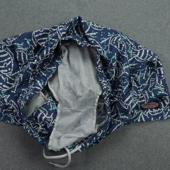 Vineyard Vines Swim Trunks Mens Small Blue Fish Skeleton Board Shorts - Picture 3 of 11